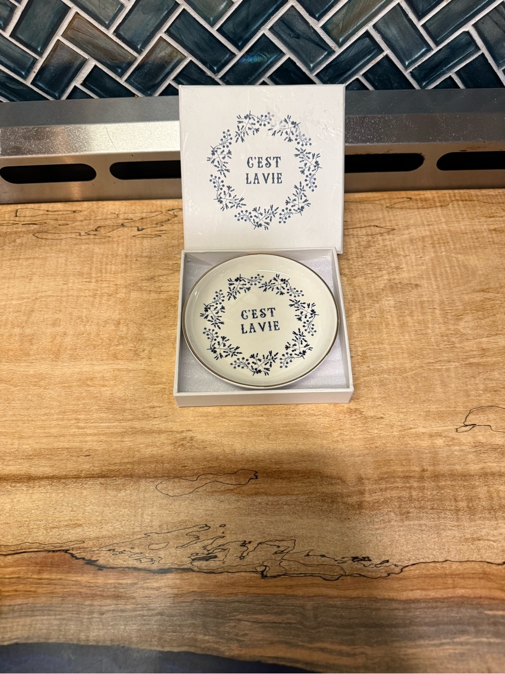Anthropologie Fringe Studio C’est La Vie Ivory Decorative Trinket Dish